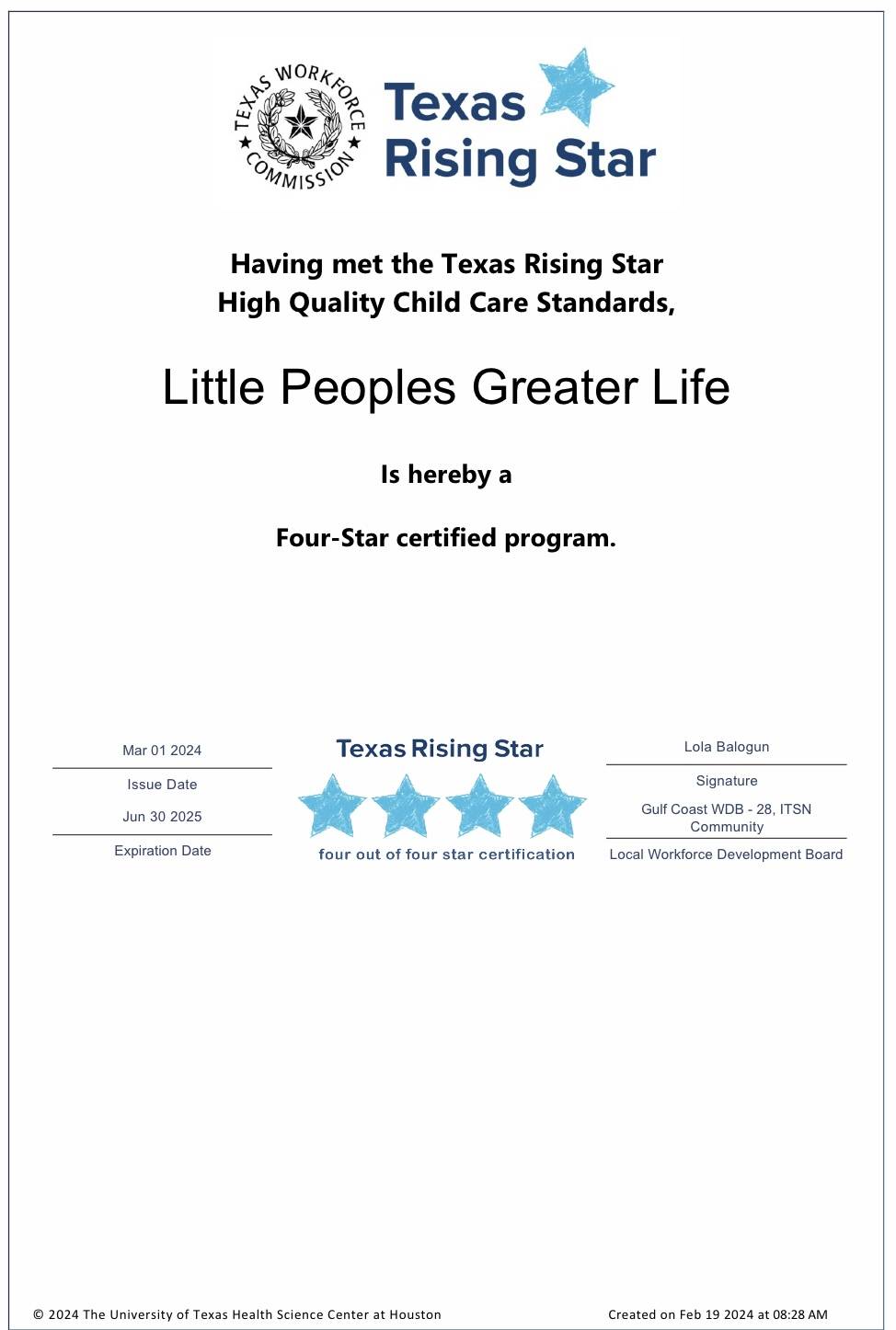 Little People's Greater Life Daycare in Webster, League City, Clear Lake Texas